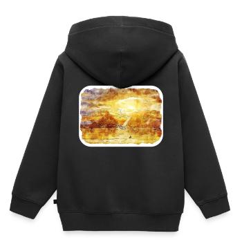 Kairo Ägypten Aquarellskizze Gezeichnete Illustration - Kinder Premium Organic Hoodie - Schwarz - Hinten - AI Model Kid Male (0cm)