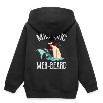 Fish Facial Hear Beard Mustache Collection - Kids Premium Organic Hoodie - black - Back - AI Model Kid Male (0cm)