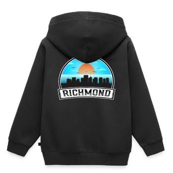 Richmond Virginia Usa Skyline Vintage Sunset Trave - Kids Premium Organic Hoodie - black - Back - AI Model Kid Male (0cm)