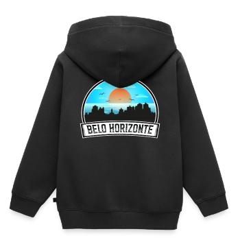 Belo Horizonte Brésil Skyline Vintage Sunset Trave - Sweat Premium à capuche enfant bio - noir - Dos - AI Model Kid Male (0cm)