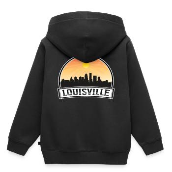 Louisville Kentucky États-Unis Skyline Vintage Sunset Tra - Sweat Premium à capuche enfant bio - noir - Dos - AI Model Kid Male (0cm)