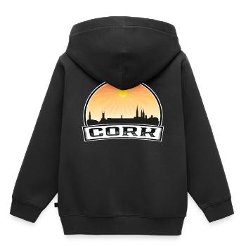 Cork Ireland Skyline Vintage Sunset Travel Souveni - Kids Premium Organic Hoodie - black - Back - AI Model Kid Male (0cm)