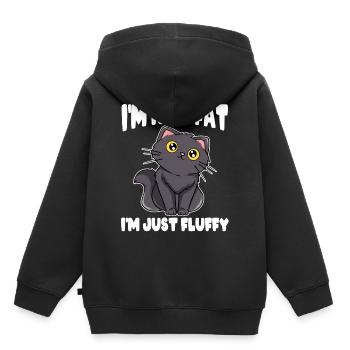 Meow persan in surpoids obese grand grand je ne - Sweat Premium à capuche enfant bio - noir - Dos - AI Model Kid Male (0cm)