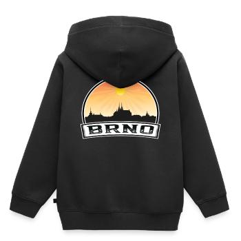 Brünn Tschechien Skyline Vintage Sonnenuntergang Reise Souveni - Kinder Premium Organic Hoodie - Schwarz - Hinten - AI Model Kid Male (0cm)