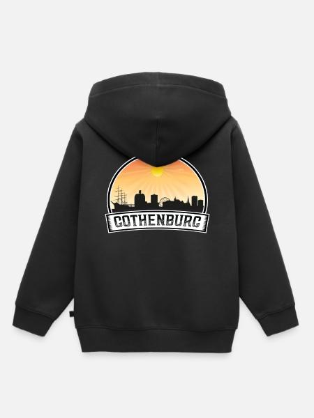 Göteborg Szwecja Skyline Vintage Sunset Travel So - Hoodie Premium barn ekologisk - svart