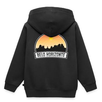 Belo Horizonte Brésil Skyline Vintage Sunset Trave - Sweat Premium à capuche enfant bio - noir - Dos - AI Model Kid Male (0cm)