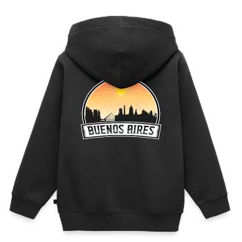 Buenos Aires Argentine Skyline Vintage Sunset - Sweat Premium à capuche enfant bio - noir - Dos - AI Model Kid Male (0cm)