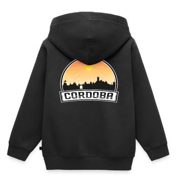 Cordoba Argentine Skyline Vintage Sunset Travel So - Sweat Premium à capuche enfant bio - noir - Dos - AI Model Kid Male (0cm)