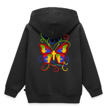 High heels for butterfly lovers and design - Sweat Premium à capuche enfant bio - noir - Dos - AI Model Kid Male (0cm)