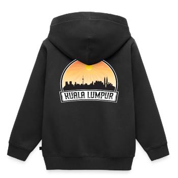 Kuala Lumpur Malaysia Skyline Vintage Sunset Trave - Kinder Premium Organic Hoodie - Schwarz - Hinten - AI Model Kid Male (0cm)