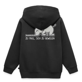 Elefant - zu faul, sich zu bewegen - Kinder Premium Organic Hoodie - Schwarz - Hinten - AI Model Kid Male (0cm)