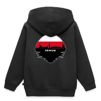 Krakau Polen Flagge Skyline Silhouette Reisen - Kinder Premium Organic Hoodie - Schwarz - Hinten - AI Model Kid Male (0cm)
