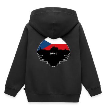 Brünn Tschechien Flagge Skyline Silhouette Reisen - Kinder Premium Organic Hoodie - Schwarz - Hinten - AI Model Kid Male (0cm)
