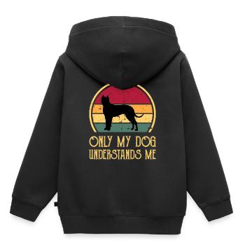 Cordoba Fighting Dog Lover Silhouette Retro Sunset - Sweat Premium à capuche enfant bio - noir - Dos - AI Model Kid Male (0cm)