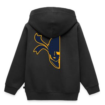 Half Face Ninja Karate Martial Arts Fencer Ninja - Sweat Premium à capuche enfant bio - noir - Dos - AI Model Kid Male (0cm)