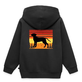 Bavière Mountain Hound Dog Silhouette Retro Sun - Sweat Premium à capuche enfant bio - noir - Dos - AI Model Kid Male (0cm)