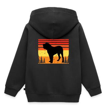 Alano Espanol Hundeliebhaber Silhouette Vintage Sonnenuntergang - Kinder Premium Organic Hoodie - Schwarz - Hinten - AI Model Kid Male (0cm)