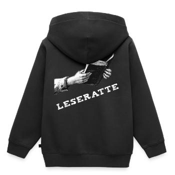 Buch – Leseratte - Kinder Premium Organic Hoodie - Schwarz - Hinten - AI Model Kid Male (0cm)