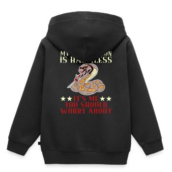 Animaux sauvages King Cobra Phyton est inoffensif - Sweat Premium à capuche enfant bio - noir - Dos - AI Model Kid Male (0cm)