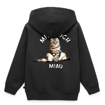 Katze – Mir doch miau - Kinder Premium Organic Hoodie - Schwarz - Hinten - AI Model Kid Male (0cm)