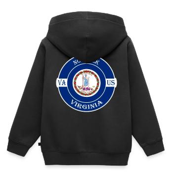Norfolk Virginia Flag USA Travel Souvenir Badge - Sweat Premium à capuche enfant bio - noir - Dos - AI Model Kid Male (0cm)