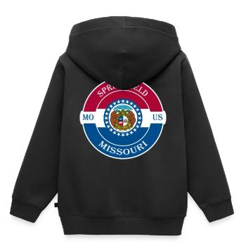 Springfield Missouri Flag USA Souvenir Badge - Kids Premium Organic Hoodie - black - Back - AI Model Kid Male (0cm)