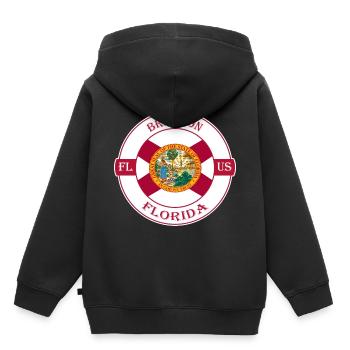 Brandon Florida Flagge USA Reise Souvenir Abzeichen - Kinder Premium Organic Hoodie - Schwarz - Hinten - AI Model Kid Male (0cm)