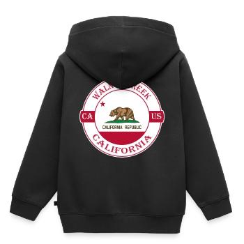 Walnut Creek California Flag USA Souvenir Badge - Kids Premium Organic Hoodie - black - Back - AI Model Kid Male (0cm)