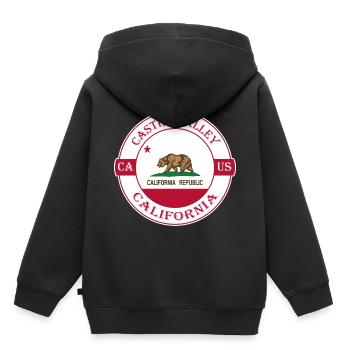 Castro Valley California Flagge USA Souvenir Logo - Kinder Premium Organic Hoodie - Schwarz - Hinten - AI Model Kid Male (0cm)