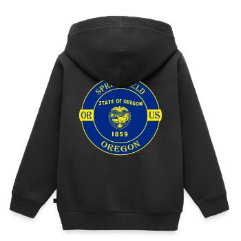 Springfield Oregon Flag USA Travel Souvenir Badge - Kids Premium Organic Hoodie - black - Back - AI Model Kid Male (0cm)