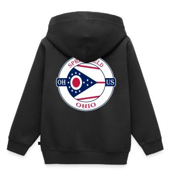 Springfield Ohio Flag USA Travel Souvenir Badge - Kids Premium Organic Hoodie - black - Back - AI Model Kid Male (0cm)