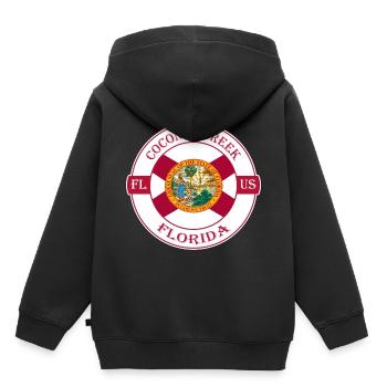 Coconut Creek Florida Flag USA Souvenir Badge - Kids Premium Organic Hoodie - black - Back - AI Model Kid Male (0cm)