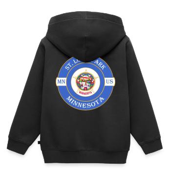 St. Louis Park Minnesota Flag USA Souvenir Logo - Sweat Premium à capuche enfant bio - noir - Dos - AI Model Kid Male (0cm)