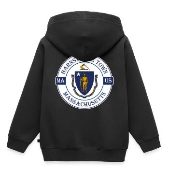 Barnstable Town Massachusetts Flag USA Souvenir - Sweat Premium à capuche enfant bio - noir - Dos - AI Model Kid Male (0cm)