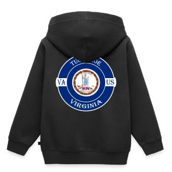Tuckahoe Virginia Flag USA Travel Souvenir Badge - Sweat Premium à capuche enfant bio - noir - Dos - AI Model Kid Male (0cm)