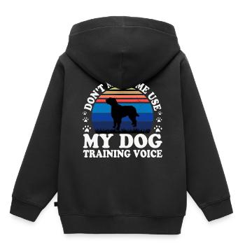 Briquet Griffon Vendeen Dog Silhouette Retro Sun - Sweat Premium à capuche enfant bio - noir - Dos - AI Model Kid Male (0cm)