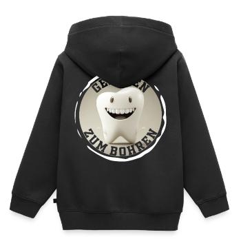 Geboren zum Bohren - Zahnarzt Zahn Backenzahn - Kinder Premium Organic Hoodie - Schwarz - Hinten - AI Model Kid Male (0cm)