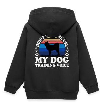Canadian Eskimo Dog Love Silhouette Vintage Sunset - Sweat Premium à capuche enfant bio - noir - Dos - AI Model Kid Male (0cm)