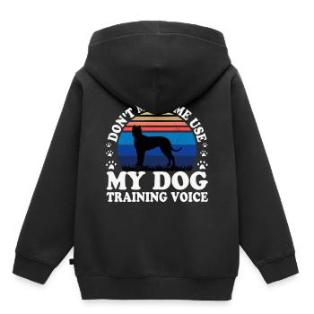 Cordoba Fighting Dog Lover Silhouette Retro Sunset - Sweat Premium à capuche enfant bio - noir - Dos - AI Model Kid Male (0cm)
