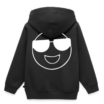 Emoji Skizze Sonnenbrille weiß - Kinder Premium Organic Hoodie - Schwarz - Hinten - AI Model Kid Male (0cm)