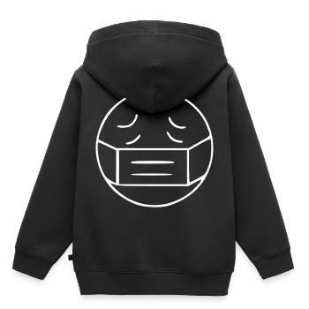 Emoji Skizze Mund verklebt weiß - Kinder Premium Organic Hoodie - Schwarz - Hinten - AI Model Kid Male (0cm)