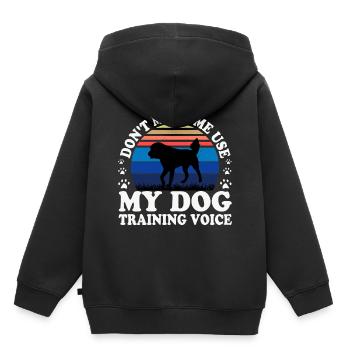 Chien de berger de l’Himalaya Silhouette Rétro Coucher de soleil - Sweat Premium à capuche enfant bio - noir - Dos - AI Model Kid Male (0cm)