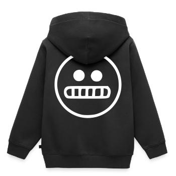 Emoji sketch blanc tendu - Sweat Premium à capuche enfant bio - noir - Dos - AI Model Kid Male (0cm)