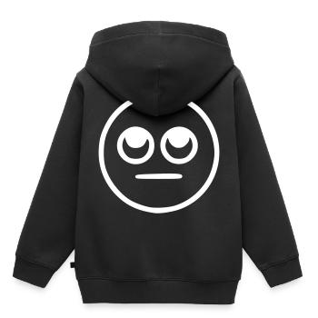 Emoji sketch blanc neutre - Sweat Premium à capuche enfant bio - noir - Dos - AI Model Kid Male (0cm)