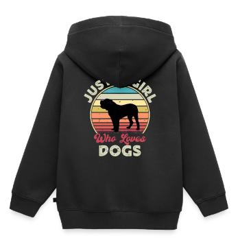 Alano Espanol Hundeliebhaber Silhouette Vintage Sonnenuntergang - Kinder Premium Organic Hoodie - Schwarz - Hinten - AI Model Kid Male (0cm)