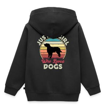 Briquet Griffon Vendeen Dog Silhouette Retro Sun - Sweat Premium à capuche enfant bio - noir - Dos - AI Model Kid Male (0cm)