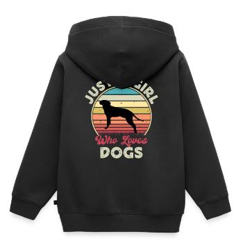 Braque Saint Germain Dog Silhouette Retro Coucher de soleil - Sweat Premium à capuche enfant bio - noir - Dos - AI Model Kid Male (0cm)