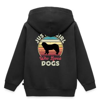Chien de berger du Caucase Silhouette Rétro Coucher de soleil - Sweat Premium à capuche enfant bio - noir - Dos - AI Model Kid Male (0cm)