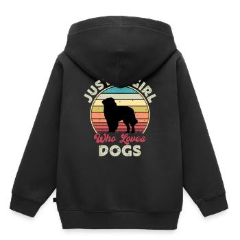 Chien de berger des Carpates Silhouette Rétro Coucher de soleil - Sweat Premium à capuche enfant bio - noir - Dos - AI Model Kid Male (0cm)