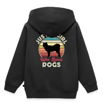 Canadian Eskimo Dog Love Silhouette Vintage Sunset - Sweat Premium à capuche enfant bio - noir - Dos - AI Model Kid Male (0cm)